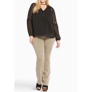 torrid | Slim Boot Lean Jeans - Sand Wash - Tall